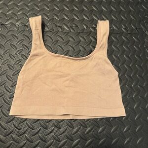 Forever 21 Beige Ribbed Crop Top